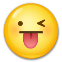 Cara Sacando La Lengua Y Guiñando Un Ojo
