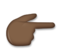 Backhand Index Pointing Right: Dark Skin Tone