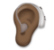 Ear with Hearing Aid: Dark Skin Tone