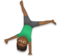 Man Cartwheeling: Medium-Dark Skin Tone