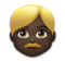 Man: Dark Skin Tone, Blond Hair