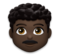 Man: Dark Skin Tone, Curly Hair