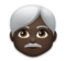 Man: Dark Skin Tone, White Hair
