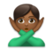 Man Gesturing No: Medium-Dark Skin Tone