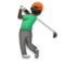 Man Golfing: Dark Skin Tone