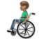 Man in Manual Wheelchair: Medium Skin Tone
