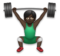 Man Lifting Weights: Dark Skin Tone