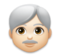 Man: Light Skin Tone, White Hair