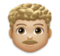 Man: Medium-Light Skin Tone, Curly Hair