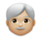 Man: Medium-Light Skin Tone, White Hair