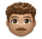 Man: Medium Skin Tone, Curly Hair