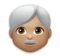 Man: Medium Skin Tone, White Hair
