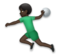 Man Playing Handball: Dark Skin Tone