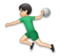 Man Playing Handball: Light Skin Tone