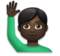 Man Raising Hand: Dark Skin Tone