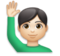 Man Raising Hand: Light Skin Tone