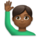 Man Raising Hand: Medium-Dark Skin Tone