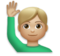 Man Raising Hand: Medium-Light Skin Tone