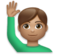 Man Raising Hand: Medium Skin Tone