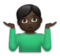 Man Shrugging: Dark Skin Tone