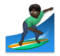 Man Surfing: Dark Skin Tone