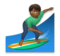 Man Surfing: Medium-Dark Skin Tone