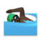 Man Swimming: Dark Skin Tone