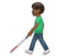 Man with White Cane: Medium-Dark Skin Tone