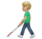 Man with White Cane: Medium-Light Skin Tone