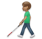 Man with White Cane: Medium Skin Tone