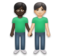Men Holding Hands: Dark Skin Tone, Light Skin Tone