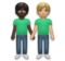 Men Holding Hands: Dark Skin Tone, Medium-Light Skin Tone