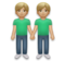 Men Holding Hands: Medium-Light Skin Tone