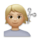 Person Getting Haircut: Medium-Light Skin Tone