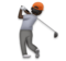 Person Golfing: Dark Skin Tone