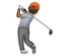 Person Golfing: Medium-Dark Skin Tone