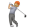 Person Golfing: Medium-Light Skin Tone