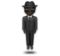 Person in Suit Levitating: Dark Skin Tone