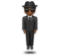 Person in Suit Levitating: Medium-Dark Skin Tone