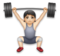 Person Lifting Weights: Light Skin Tone