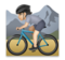 Person Mountain Biking: Light Skin Tone