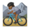 Person Mountain Biking: Medium-Dark Skin Tone