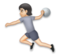 Person Playing Handball: Light Skin Tone