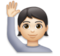 Person Raising Hand: Light Skin Tone