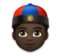 Person with Skullcap: Dark Skin Tone