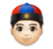 Person with Skullcap: Light Skin Tone