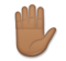 Raised Hand: Medium-Dark Skin Tone