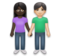 Woman and Man Holding Hands: Dark Skin Tone, Light Skin Tone