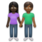 Woman and Man Holding Hands: Dark Skin Tone, Medium-Dark Skin Tone