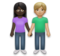Woman and Man Holding Hands: Dark Skin Tone, Medium-Light Skin Tone